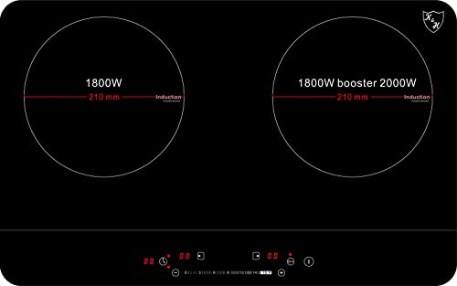 Induktionskochfeld (2 Platten) K&H ® Doppel SLIM SLIDER