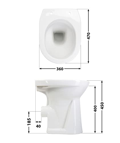 Spülrandloses WC aquaSu ® Stand WC +6 cm, Erhöhtes WC