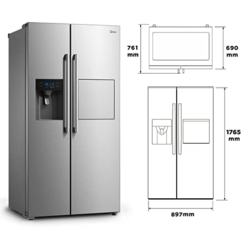 Side-by-Side-Kühlschrank ohne Wasseranschluss Midea