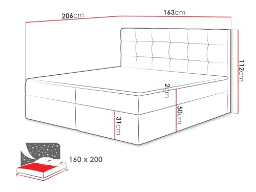 Bett 160×200 Mirjan24 Boxspringbett Gazel mit 2 Bettkasten