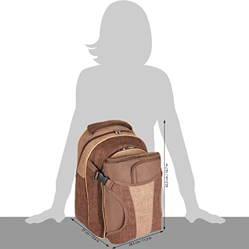 Picknickrucksack BRUBAKER für 4 Personen Braun