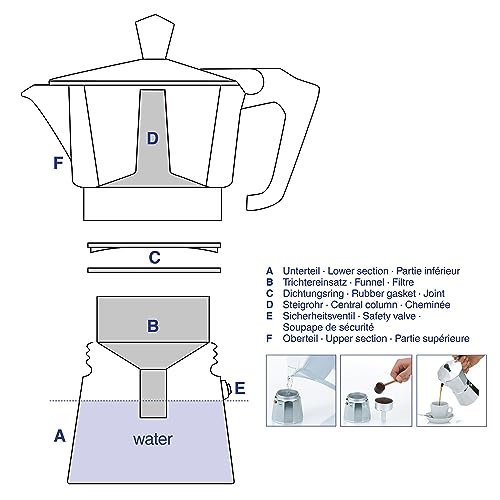 Espressokocher kela 10590, für 3 Tassen, Aluminium, Italia