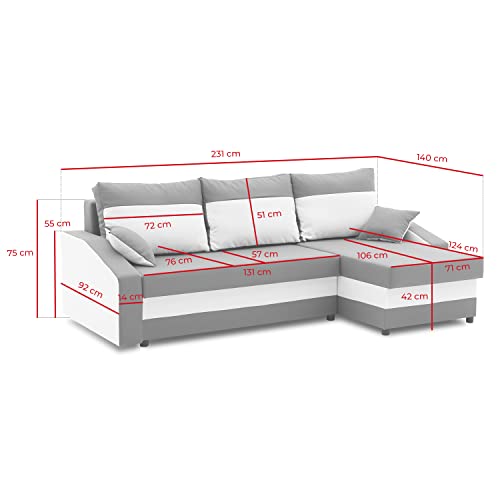 Ecksofa Sofini Hewlet mit Schlaffunktion, Eckcouch