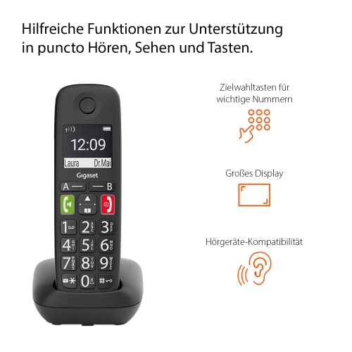 Seniorentelefon Gigaset E290HX – DECT-Mobilteil mit Ladeschale