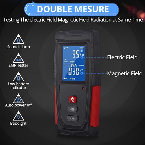 Geigerzähler CAMWAY EMF Meter EMF Messgerät, Mini Tragbar