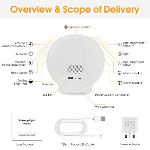 Lichtwecker SMITHROAD LED Wake Up Light, Wecker