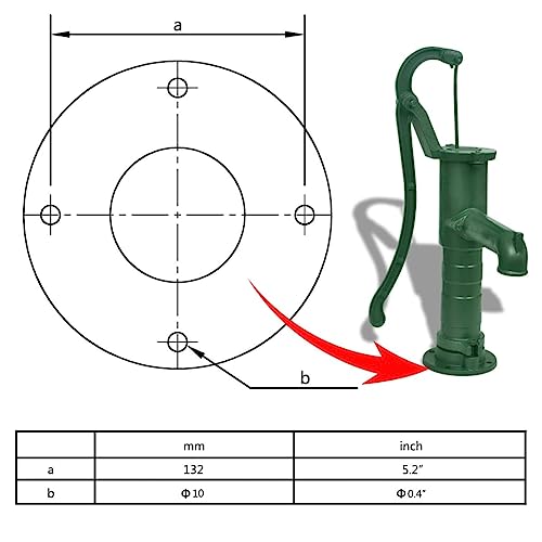 Schwengelpumpe vidaXL Gusseisen Grün Handpumpe Hand