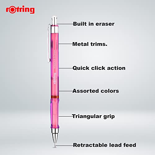 Druckbleistift rOtring Visuclick | 0,5 mm | 2 Stück | mit 24 HB Minen