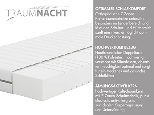 Matratze 90×200 H3 Traumnacht Orthopädische 7-Zonen