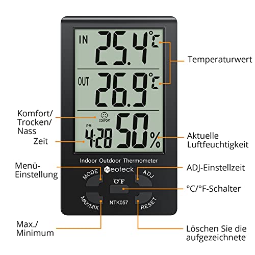 Min-Max-Thermometer Neoteck Digitale Thermo Hygrometer