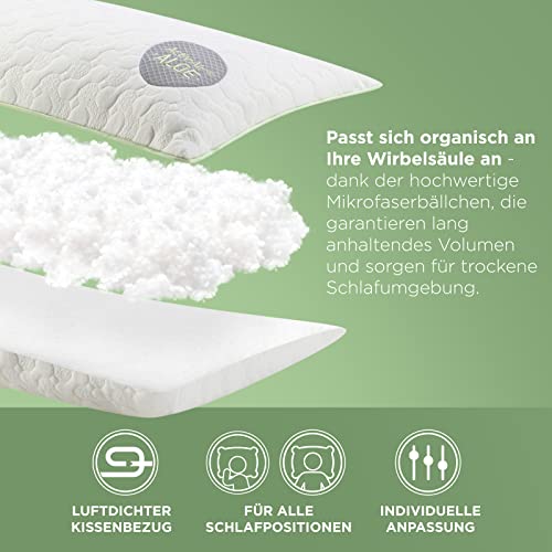 Kopfkissen für Wasserbett Vitapur Kopfkissen 40 x 80 Aloe Vera