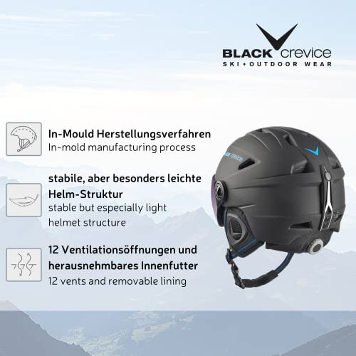 Skihelm mit Visier Black Crevice Erwachsene Skihelm Silvretta