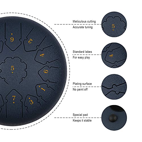 Handpan KUDOUT KUD Tongue Drum, 12 Zoll 13 Tone C-Dur