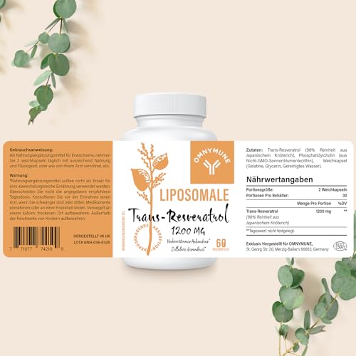 Resveratrol-Kapseln Omnymune Liposomales Trans-Resveratrol