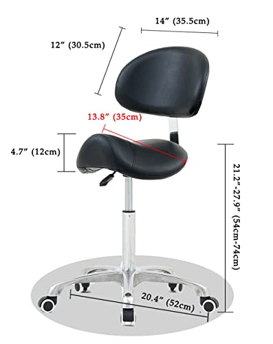 Rollhocker Antlu Sattelhocker mit Rollen höhenverstellbar