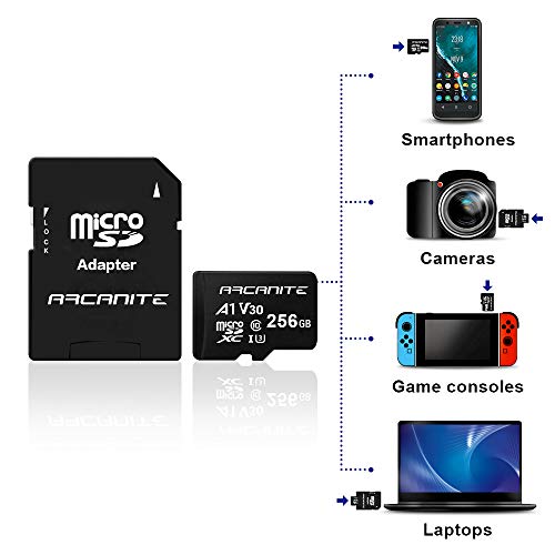 Micro-SD-256GB ARCANITE 256 GB microSDXC-Speicherkarte mit Adapter