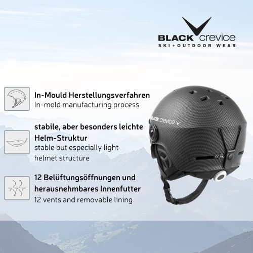 Skihelm mit Visier Black Crevice , Gstaad, BCR143921, schwarz, Gr. S/M