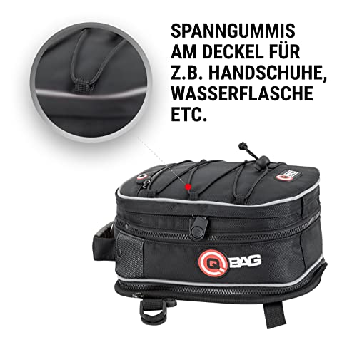 Hecktasche Motorrad QBAG Tasche mit Spanngummis, 3,5-6 Liter