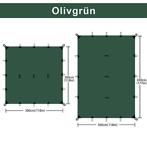 Tarp KALINCO Zeltplane für Camping Hängematte Regenschutz