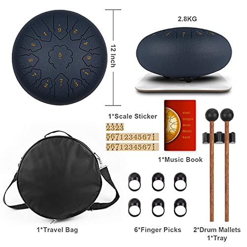 Handpan KUDOUT KUD Tongue Drum, 12 Zoll 13 Tone C-Dur