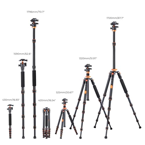 Carbon-Stativ K&F Concept 172cm, D255C4(SA255C1)