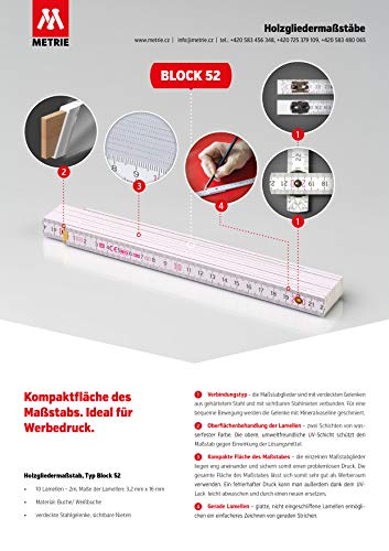 Zollstock M METRIE Metrie™ BL52 Zollstöcke, Gliedermaßstab