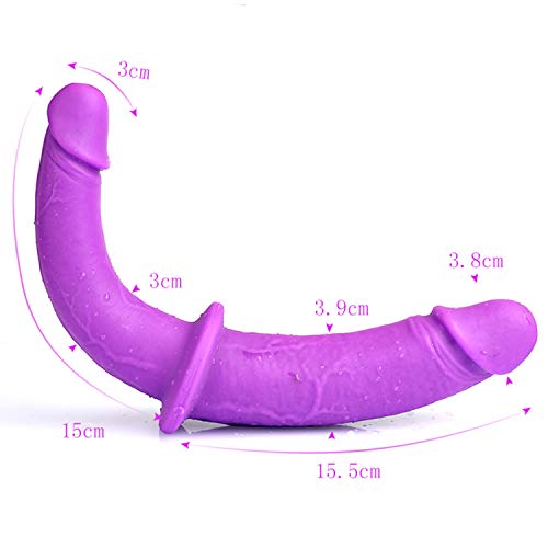 Strapon BDSMAGE Lesben Doppeldildo mit Leder Gurte Penis Hose,Strap