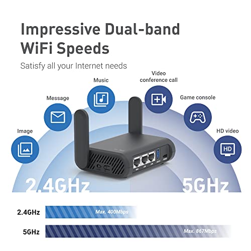 5G-Router GL.iNet GL-A1300 (Slate Plus) Wireless VPN Travel Router