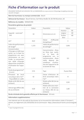 Geschirrspüler freistehend Bosch Hausgeräte Bosch SMS6ZCI49E Serie