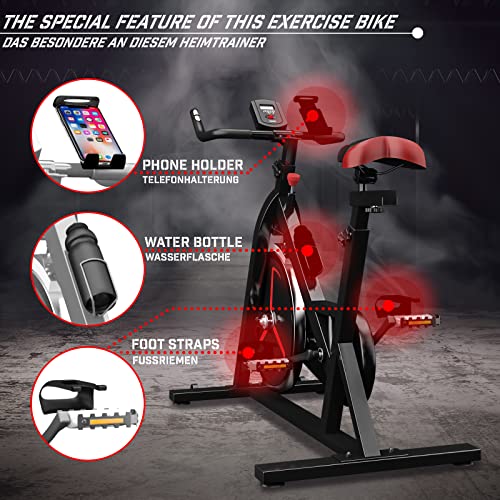 Indoor Cycling Physionics ® Heimtrainer Fahrrad mit LCD Display