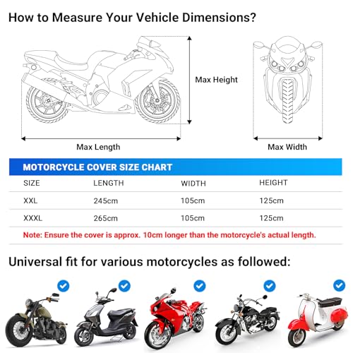 Motorrad-Abdeckplane Favoto Verbesserte Version Wasserdicht