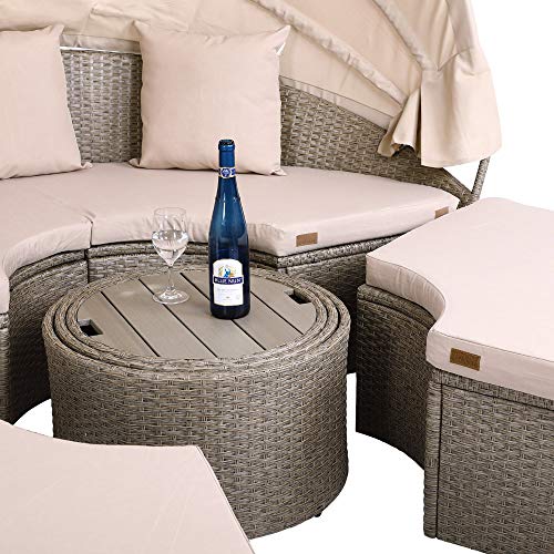 Sonneninsel Casaria ® Outdoor XXL ø185cm Polyrattan faltbar