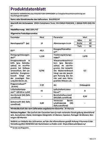 Geschirrspüler A+++ Bauknecht BBO 3O41 PLT Integrierbarer