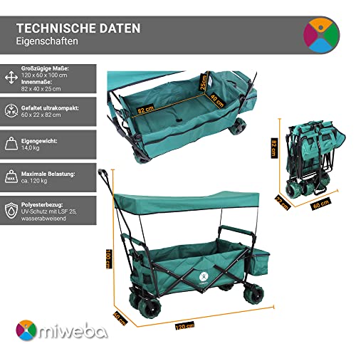 Bollerwagen mit Dach Miweba Faltbarer Bollerwagen MB-10