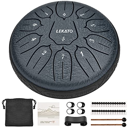 Zungentrommel LEKATO Steel Tongue Drum(6 Zoll,11 Noten in D) D Dur