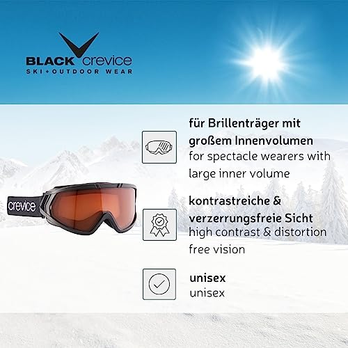 Skibrille für Brillenträger Black Crevice, weiß, BCR05845W