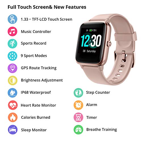 Sportuhr Fitpolo Smartwatch, Fitness Tracker 1.3″ HD