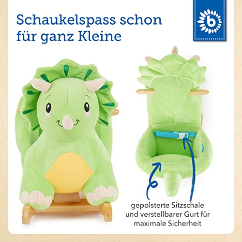 Schaukelpferd Bieco Plüsch Schaukeltier Dino Woody, 60 cm