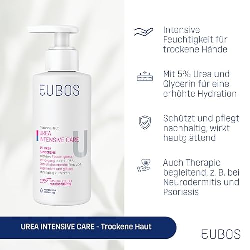 Handcreme für sehr trockene, rissige Hände Eubos, Urea Intensive