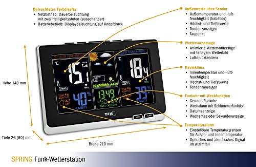 Wetterstation TFA Dostmann Spring , für Innen und Außen, Funk