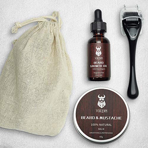 Bartwuchsmittel INVJOY Beard Growth Kit, VIKICON Bartpflege Set