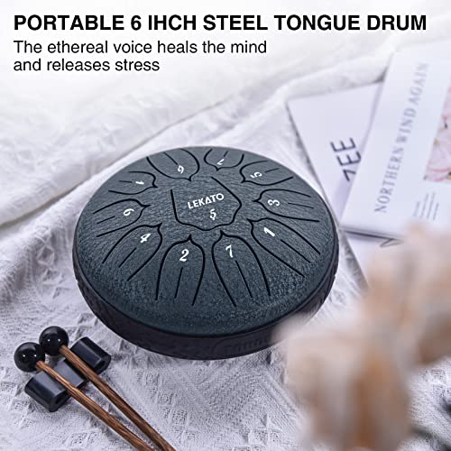 Zungentrommel LEKATO Steel Tongue Drum(6 Zoll,11 Noten in D) D Dur