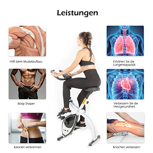 Heimtrainer (klappbar) ISE X-Bike Fitnessbike für Zuhause