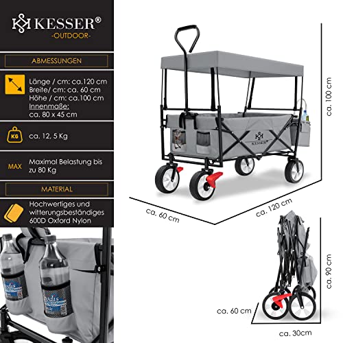 Bollerwagen mit Dach KESSER ® Bollerwagen faltbar mit Dach