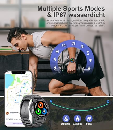 Smartwatch Android Herren LIGE Smartwatch Herren