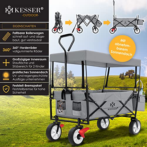 Bollerwagen mit Dach KESSER ® Bollerwagen faltbar mit Dach