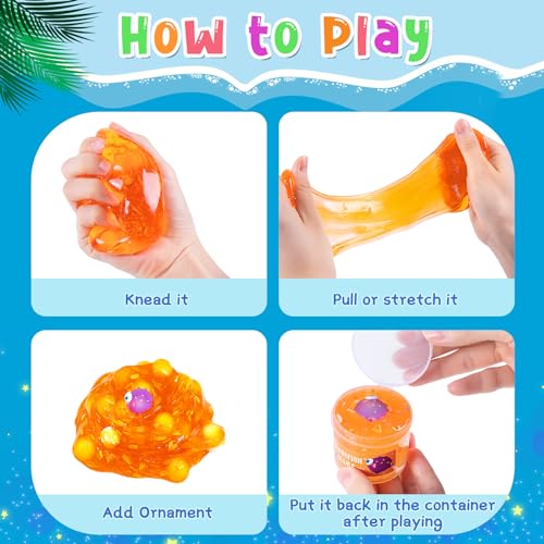 Schleim-Set Eutionho 5 Stück Crystal Slime Kit, Ocean Clear Slime