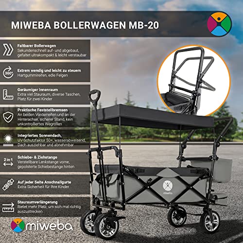 Bollerwagen mit Dach Miweba Faltbarer Bollerwagen MB-20