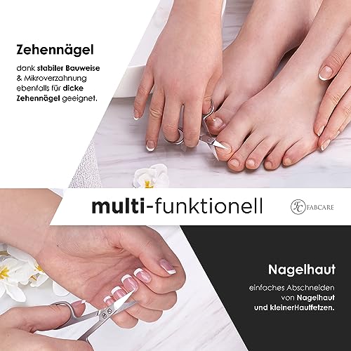 Nagelschere FABCARE Profi inkl. Etui & Ebook, Innovative