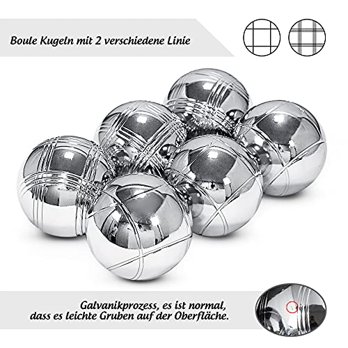 Boule Homewit 6 Set Kugeln mit 2 Holzkugeln, 2 Abstandsmesser